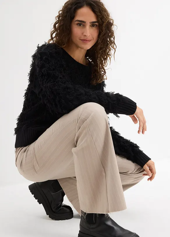 Pantalon flare fluide en viscose mélangée, bonprix