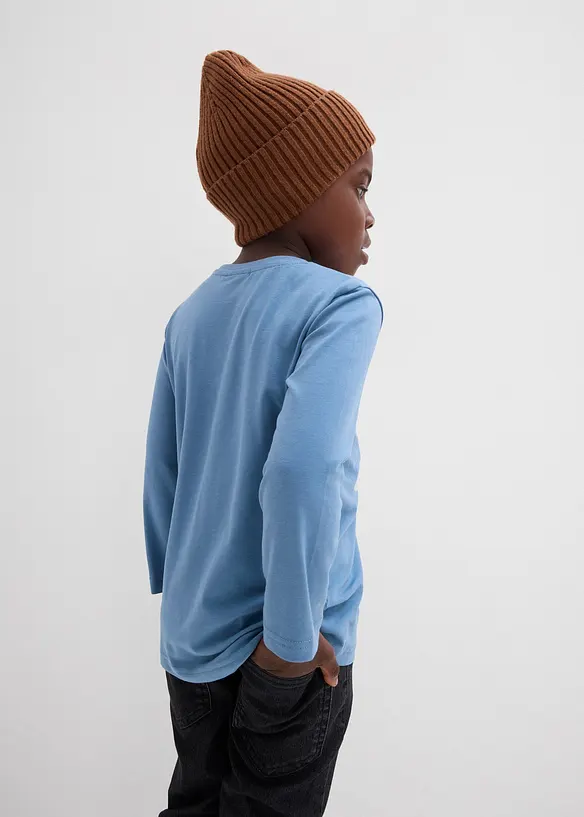 Langarmshirt mit Bio-Baumwolle (3er Pack), bonprix