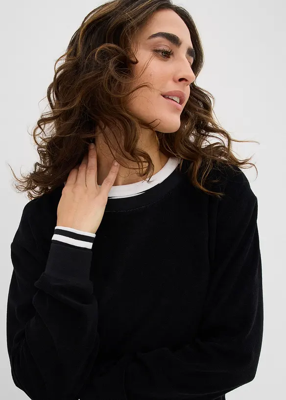 Sweatshirt aus weichem Frottee, bonprix