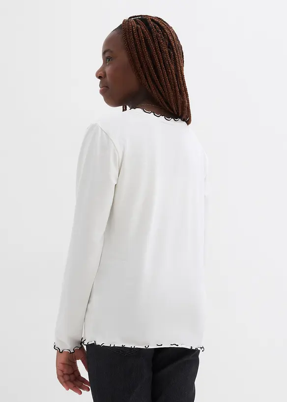 Langarmshirt aus elastischem Bio-Baumwoll-Mix (2er Pack), bonprix