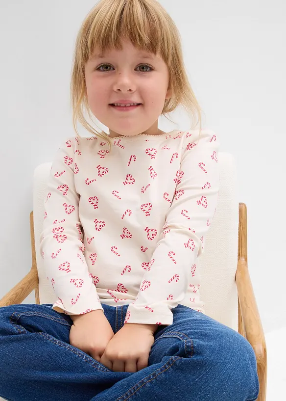 Langarmshirt aus elastischem Bio-Baumwoll-Mix, bonprix