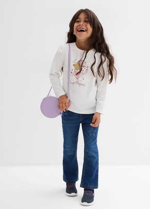 Langarmshirt aus elastischem Bio-Baumwoll-Mix (2er Pack), bonprix