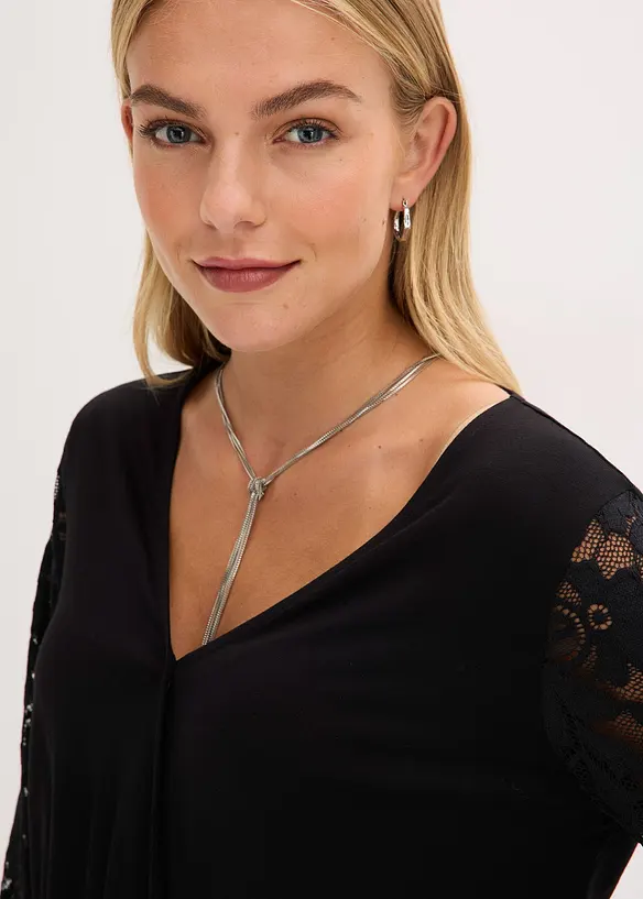 Langarmshirt mit Spitze, bonprix