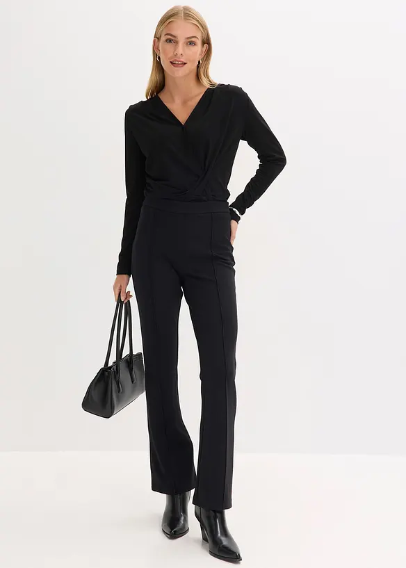 Langarmshirt mit tiefem Ausschnitt, bonprix