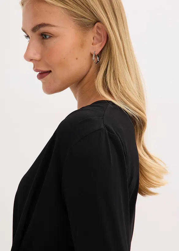 Langarmshirt mit tiefem Ausschnitt, bonprix