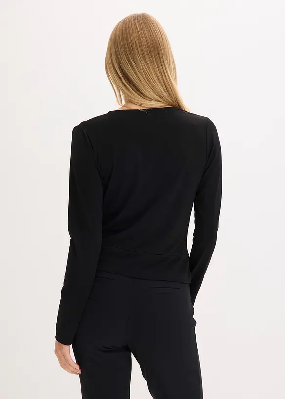 Langarmshirt mit tiefem Ausschnitt, bonprix