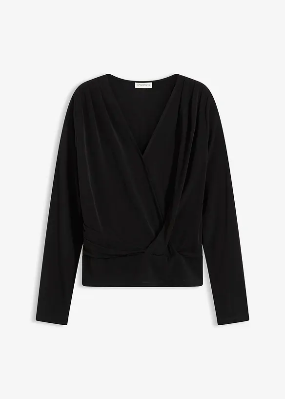 Langarmshirt mit tiefem Ausschnitt, bonprix