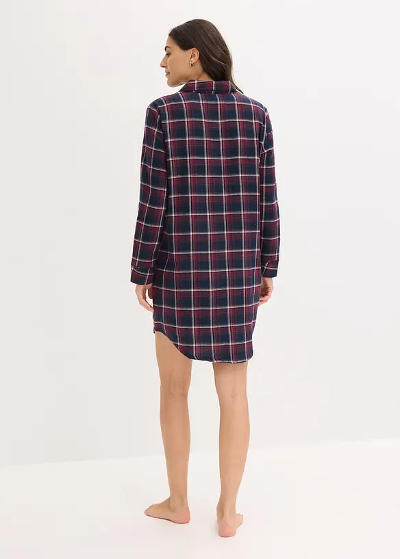 Gewebtes Nachthemd aus  Flanell mit Knopfleiste, bonprix
