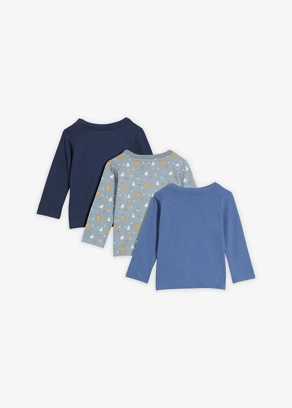Lot de 3 T-shirts longs 100% coton, bonprix