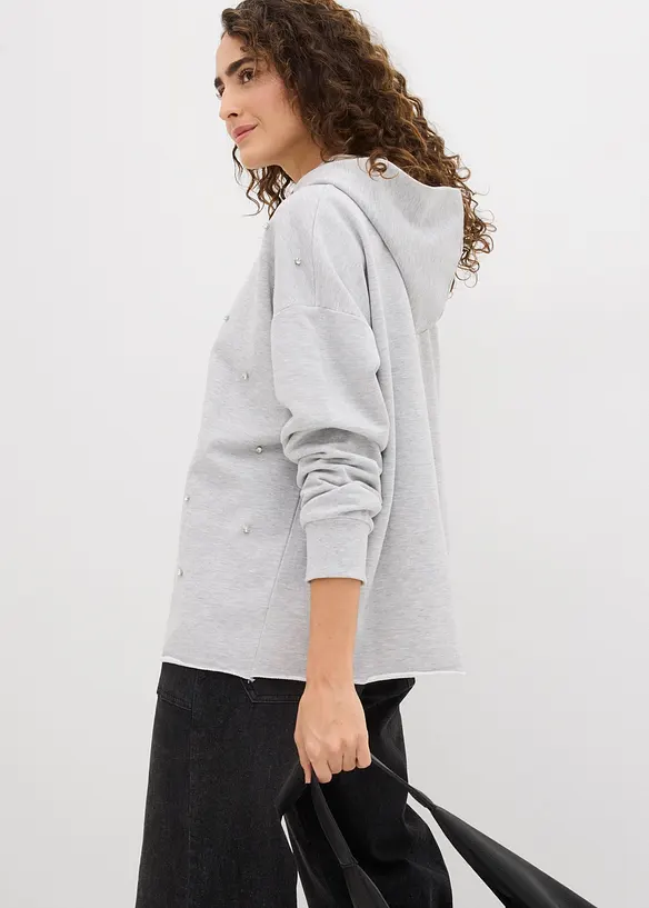 Oversize Hoodie mit Ziersteinen, bonprix