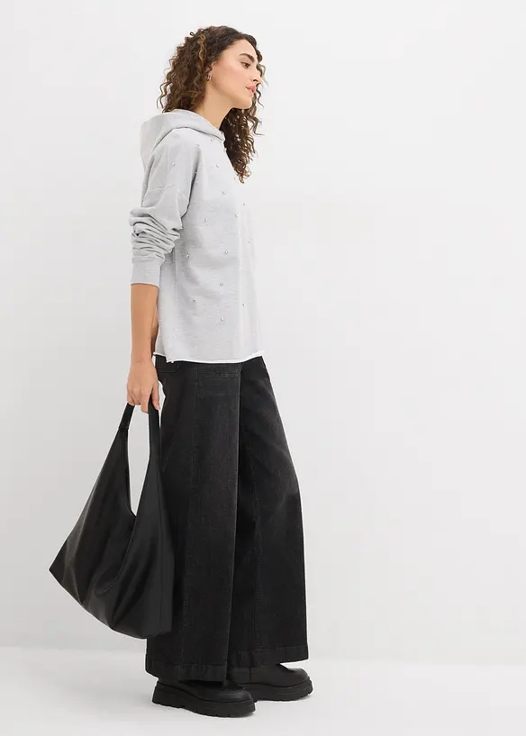 Oversize Hoodie mit Ziersteinen, bonprix