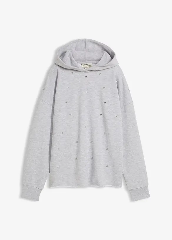 Oversize Hoodie mit Ziersteinen, bonprix