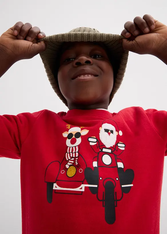 Sweatshirt mit Weihnachtsmotiv aus reiner Bio-Baumwolle, bonprix