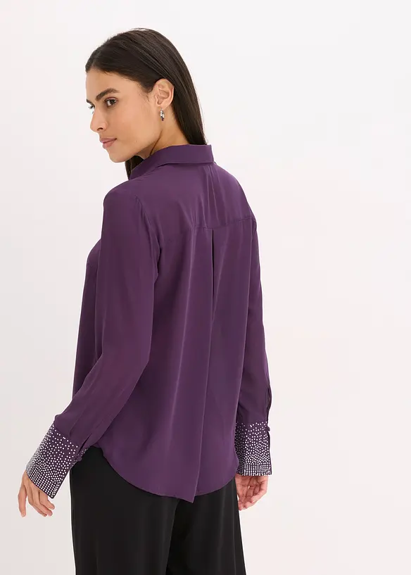 Hemdbluse  mit Glitzersteinchen, bonprix