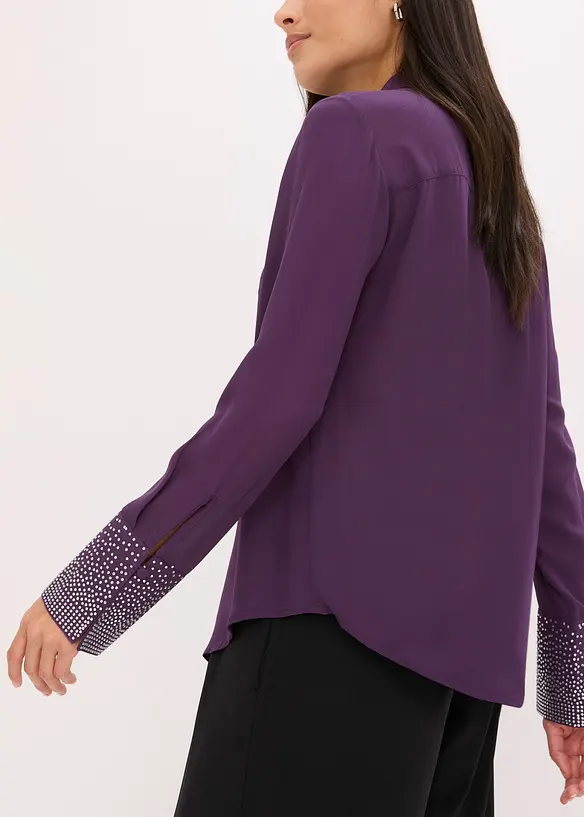 Hemdbluse  mit Glitzersteinchen, bonprix