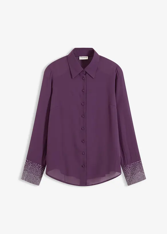 Hemdbluse  mit Glitzersteinchen, bonprix