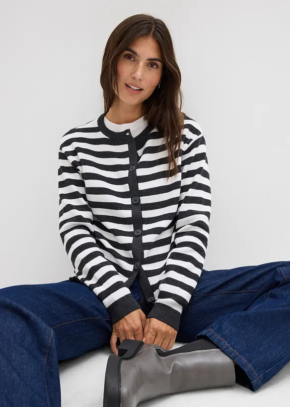 Feinstrickjacke, Rundhals, bonprix