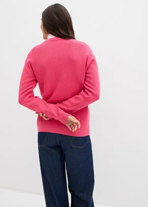 Feinstrickjacke, Rundhals, bonprix