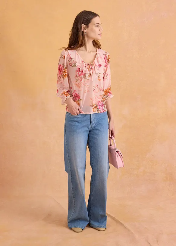 Jean large taille mi-haute, extensible, bonprix
