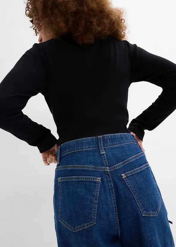 Jean barrel, taille haute et élastiquée, bonprix