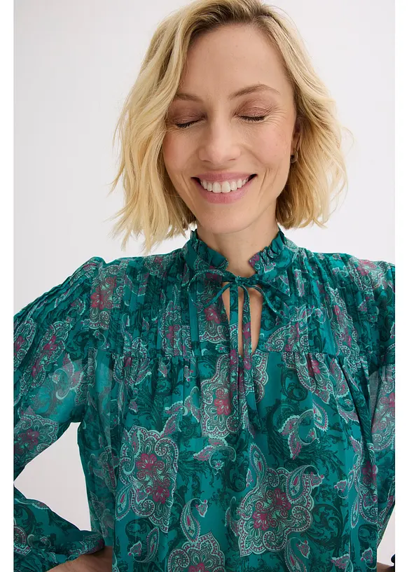 Satin Tunika mit Biesen, bonprix