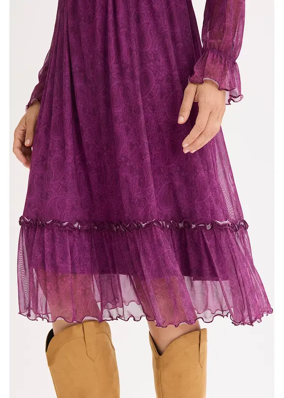 Robe midi en jersey mesh, bonprix