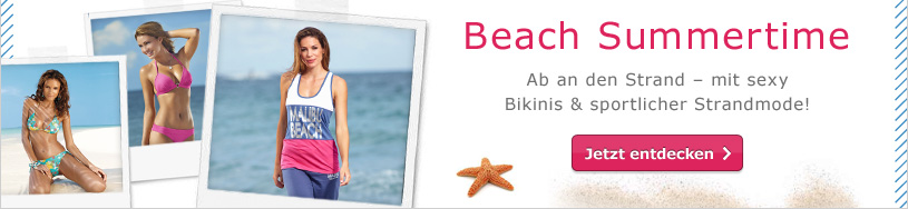 Sexy Bikinis und sportliche Strandmode für den Sommer.