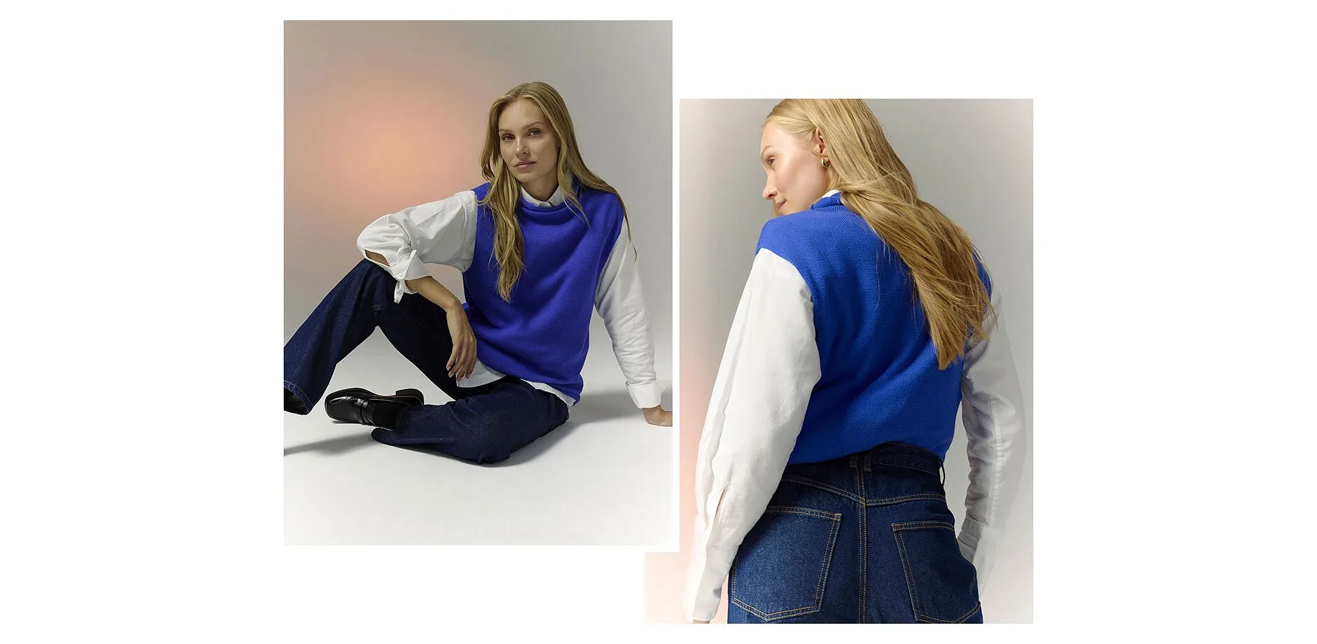 Damen - Straight-Jeans, High Waist, Long aus Bio-Baumwolle - tiefblau denim ungewaschen