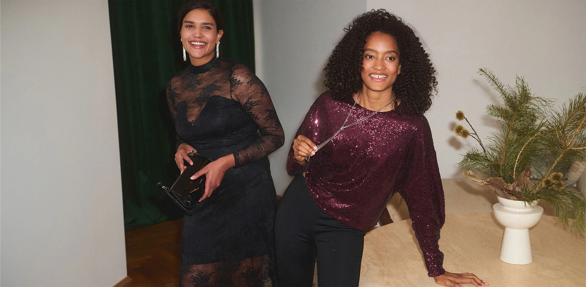 Tendance - T-shirt manches longues &agrave; sequins - bordeaux