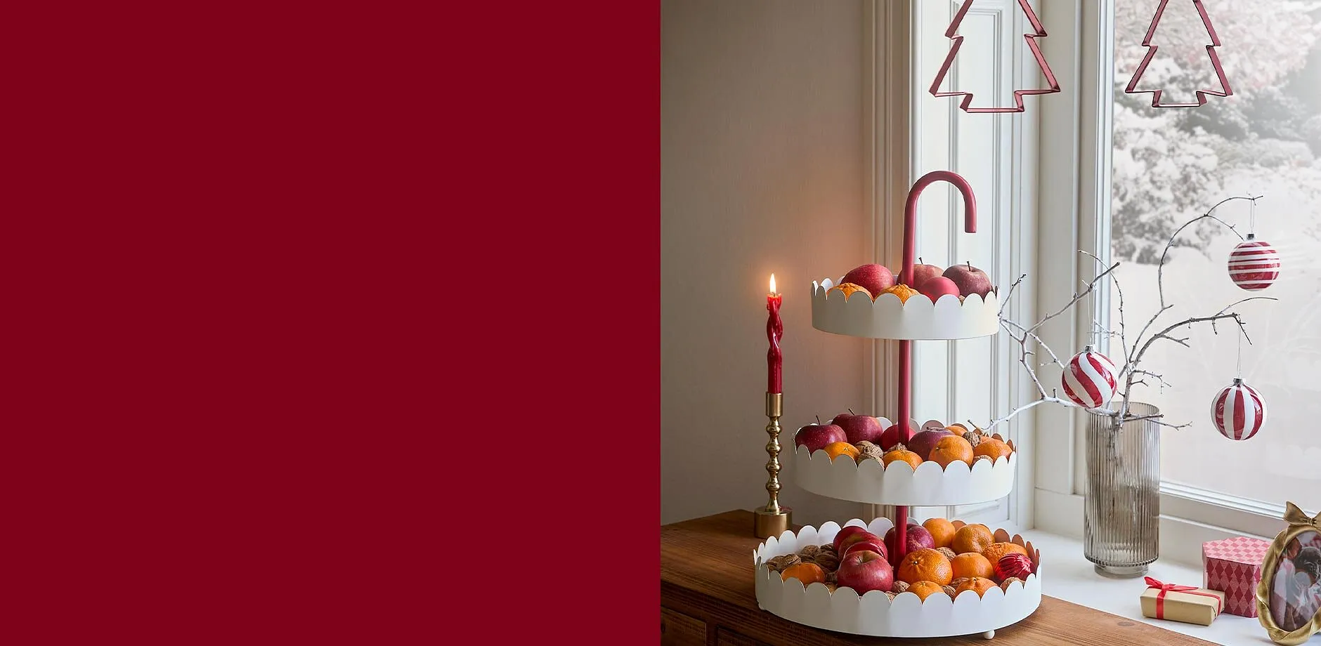 D&eacute;corations d'hiver dans l'ambiance de No&euml;l.