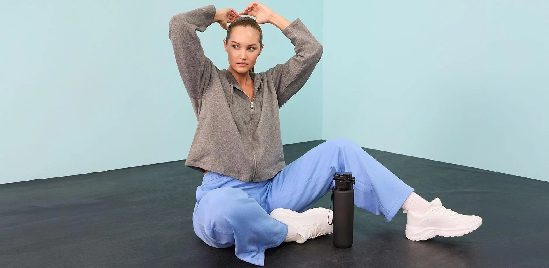 Tendance - Sweat zipp&eacute; 100% coton - gris chin&eacute;