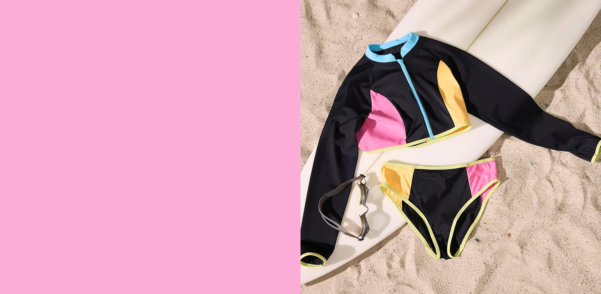 Bikini &agrave; manches longues pour fille dans un look moderne.