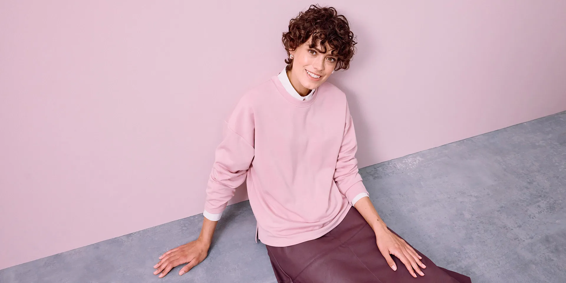 Femme - Sweat oversize - rose cendr&eacute;
