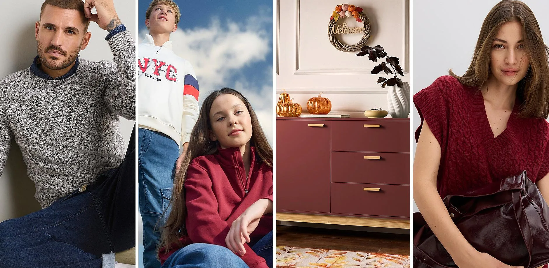 V&ecirc;tements pour femme, homme et enfant et derni&egrave;res tendances de mode.