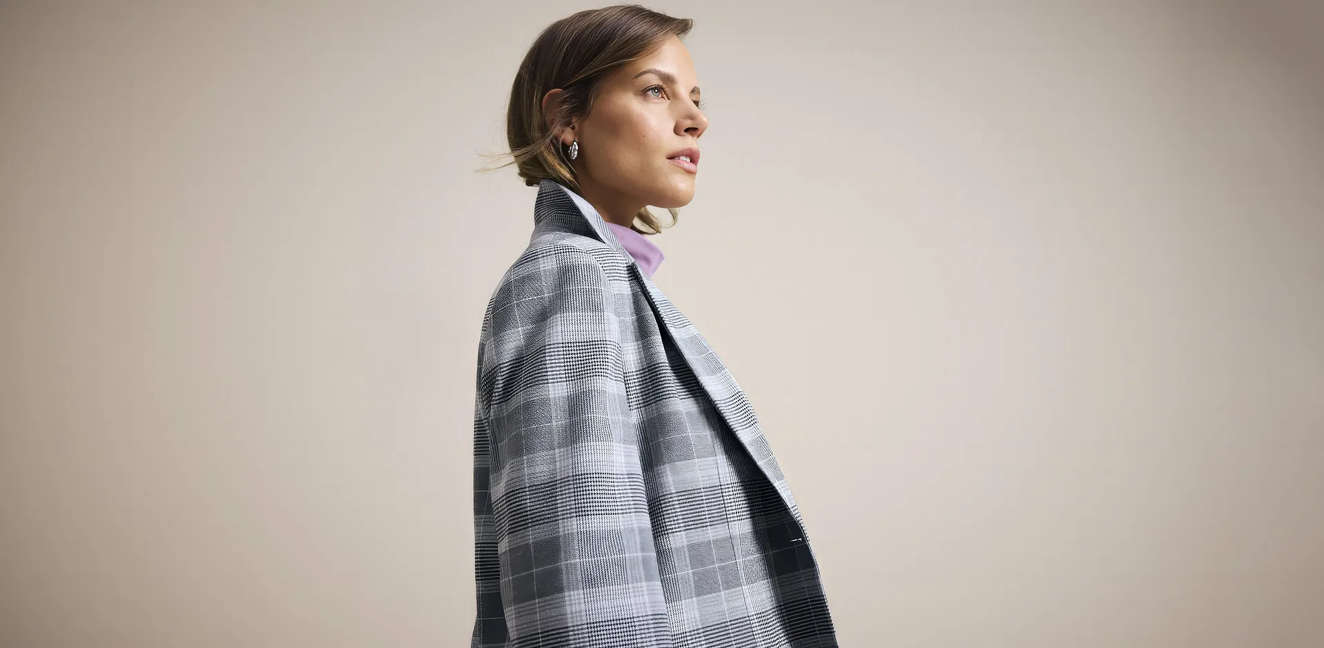 Tendance - Blazer oversize - noir carreaux