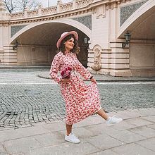 Femme - Robe - rose à fleurs