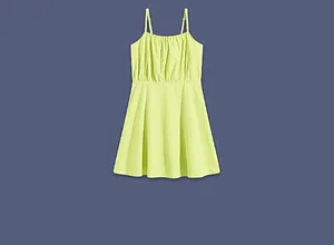 Damen - Minikleid aus reiner Bio-Baumwolle - zitrusgelb