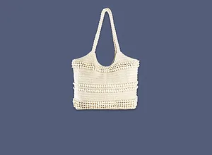 Damen - Stoffshopper - creme