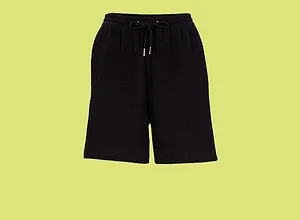 Damen - Shorts aus Musselin - schwarz