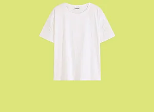 Damen - T-Shirt mit Lochstickerei - weiß