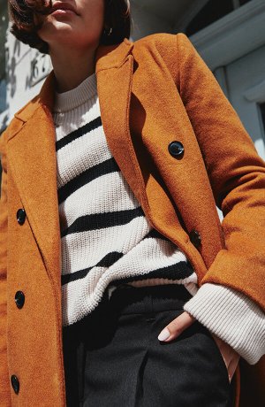 Inspiration - Pull en laine décontracté - beige/noir rayures