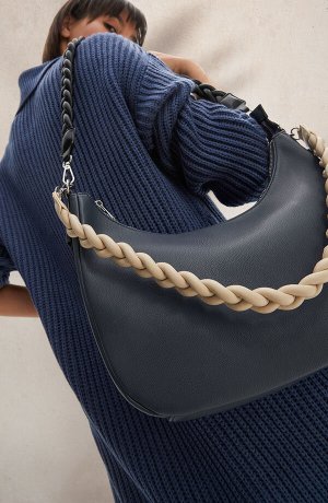 Damen - Umhängetasche mit austauschbarem Taschengurt - dunkelblau