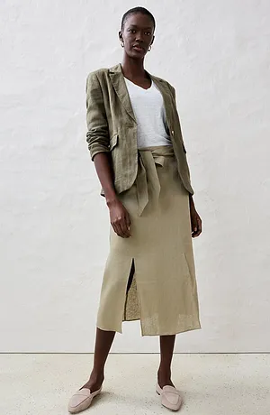 Heisenberg_FutureUse - Blazer 100 % lin - olive foncé