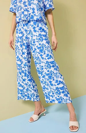 Femme - Jupe-culotte fluide en viscose mélangée - blanc imprimé
