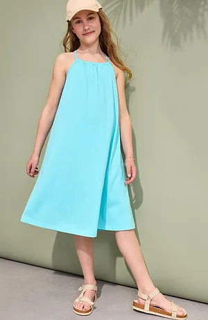 Enfant - Robe en jersey 100% coton - turquoise