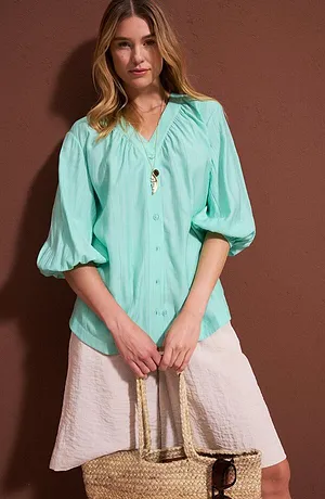 Femme - Chemisier oversize - bleu menthol