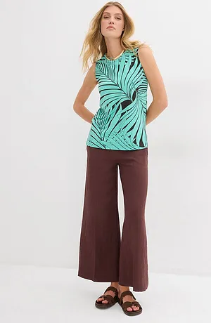 Tendance - Jupe-culotte fluide en viscose mélangée - marron