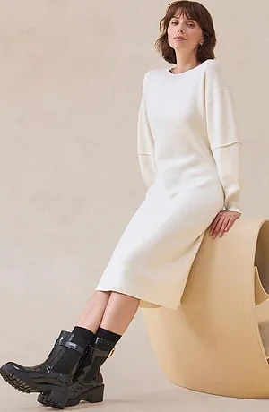 Damen - Milano Strickkleid - perlweiß
