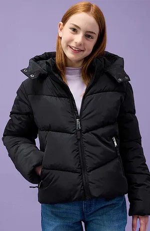 Kinder - Puffer-Jacke - schwarz
