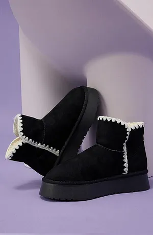 Kinder - Plateau-Boots - schwarz